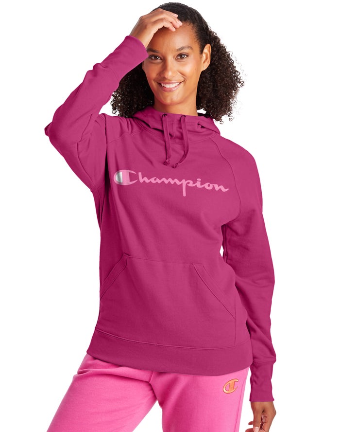 Sudadera Con Capucha Champion Mujer - Powerblend Fleece Script Logo ( Rosas ) 9576014-QM